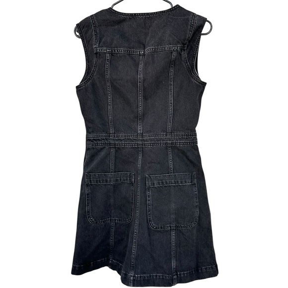 NWT Madewell Denim Cap-Sleeve Mini Dress in Tarrybrook Wash - Size 2 - Black - Picture 14 of 15